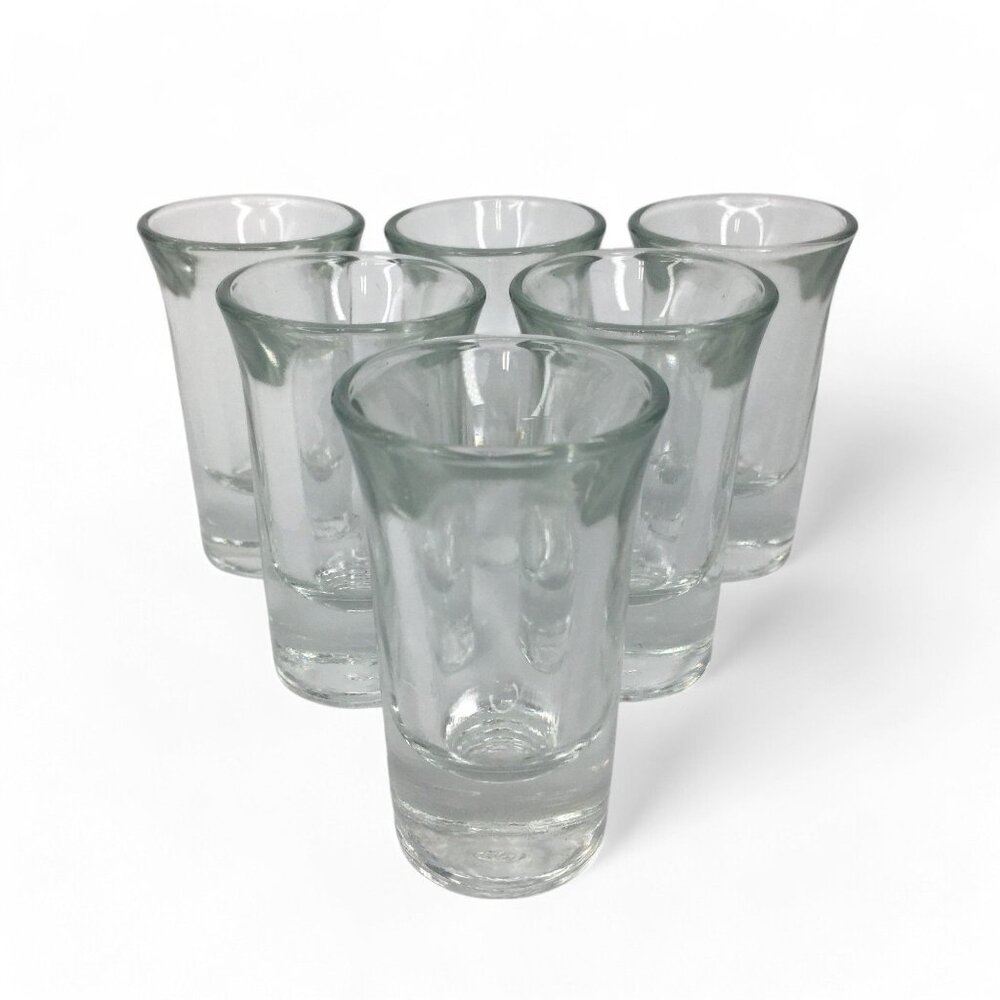 Vintage Heavy SHOT GLASSES Liquor Tequila Whiskey Barware Weighted Set of 6